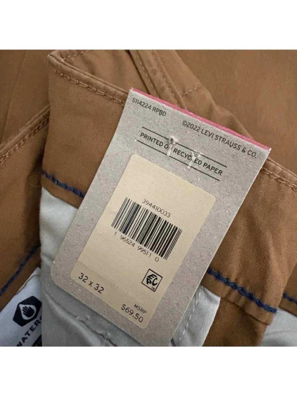 Levi’s Men Size 32x32 Brown Stretch Casual Chino XX Cargo Taper Pants NWT